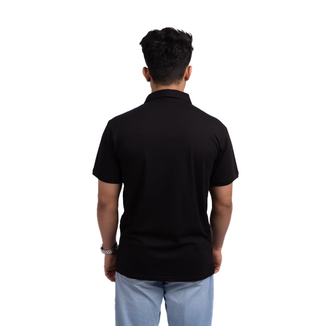 Black Stretch Polo T-Shirt