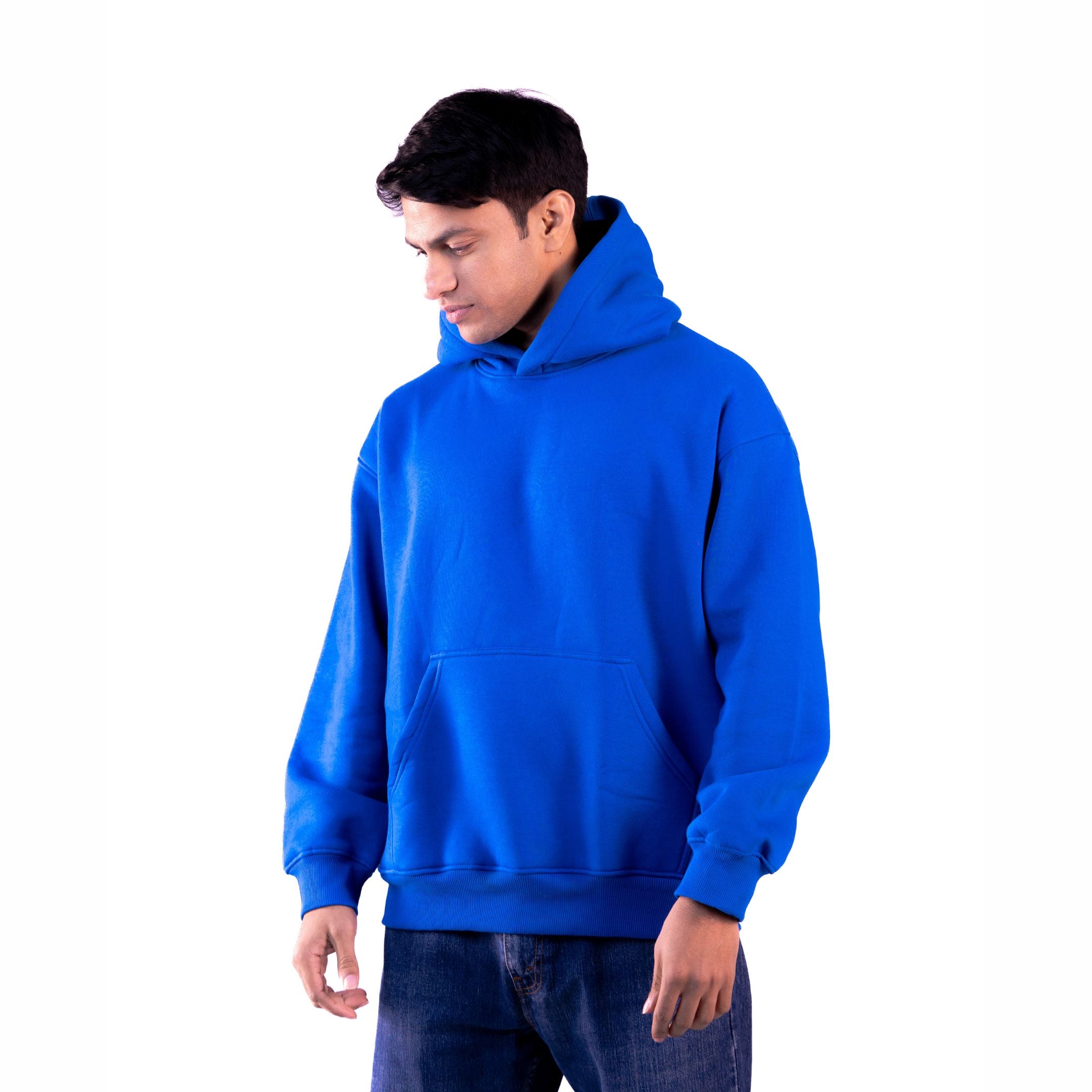 Blue horizon hoodie front view – premium unisex hoodie with a relaxed fit and soft fabric.