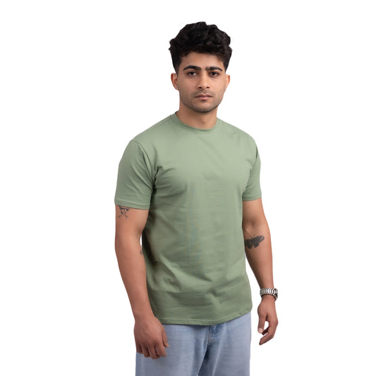 Teal regular-fit cotton t-shirt front view – classic everyday tee with a comfortable, breathable design.