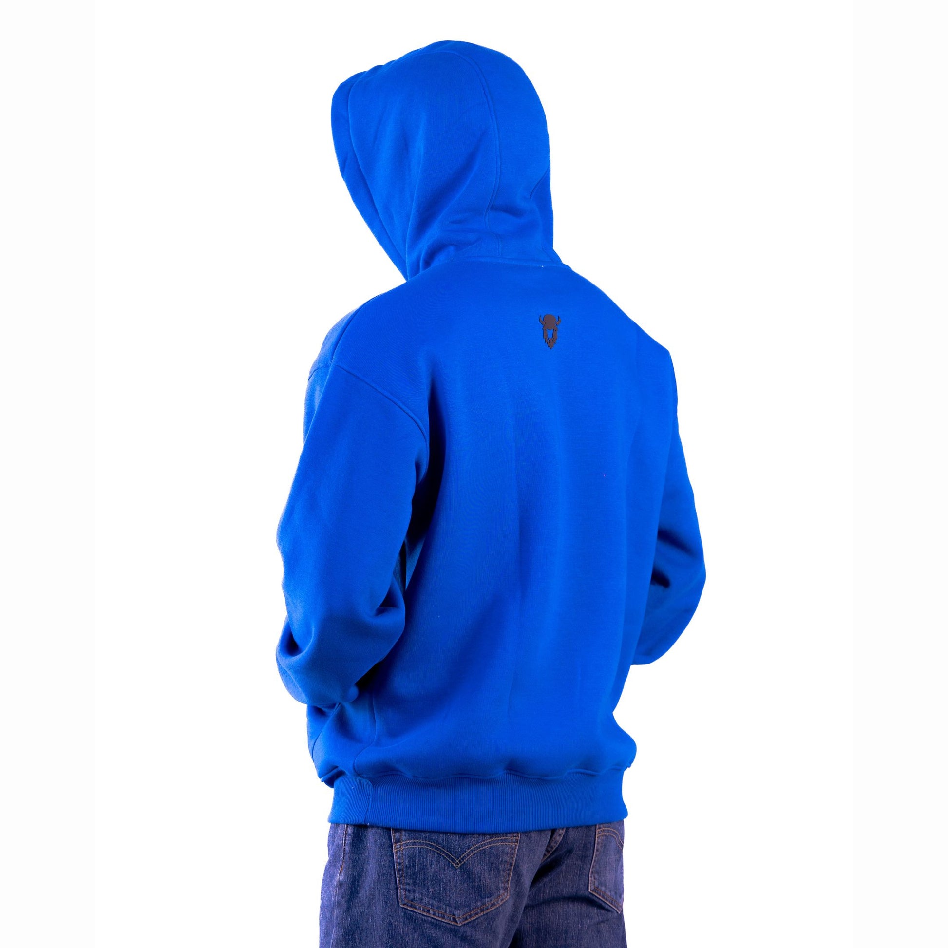  Unisex blue horizon hoodie angled view – cozy and comfortable hoodie for everyday style.